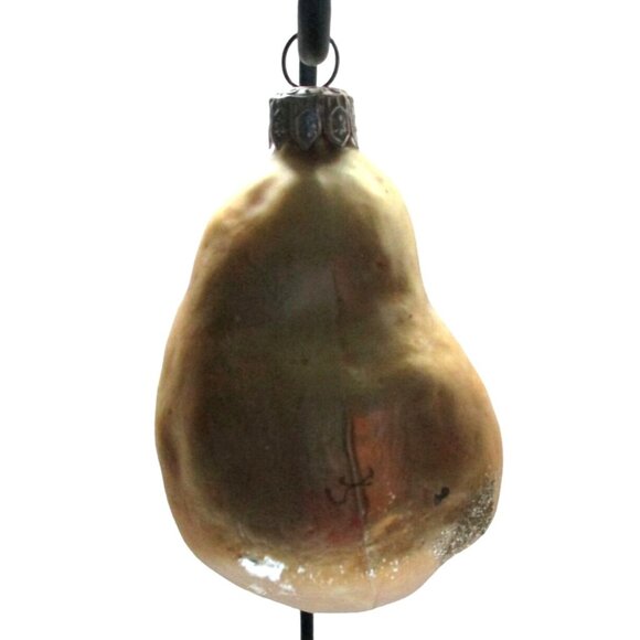 Vintage Pear-Shaped Poland Glass Christmas Ornament Bauble - Picture 5 of 6